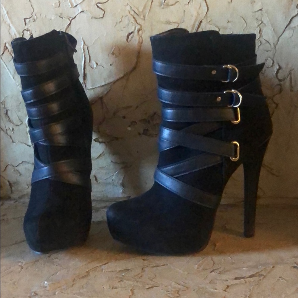 Black over the ankle booties